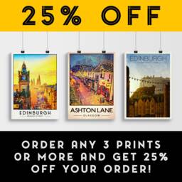 Edinburgh Princes Street Print, Poster, Balmoral Hotel, Scottish Wall Art - thumbnail 2