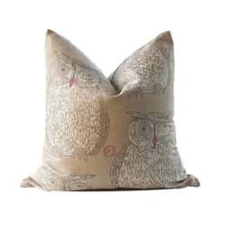 Nursery Pillow, Hoot Whimsical Owl Oatmeal Pillow Cover 20 - thumbnail 2