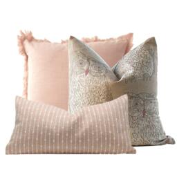 Nursery Pillow, Hoot Whimsical Owl Oatmeal Pillow Cover 20 - thumbnail 3