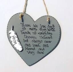 Personalised Remembrance Heart Plaque, in Loving Memory, Loss, Bereavement, Sympathy, Grieving, Memorial Plaque, Remembering A Loved One, Gift - thumbnail 1