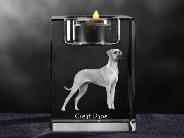 Great Dane, Crystal Candlestick With Dog, Souvenir, Decoration, Limited Edition, Collection - image 1