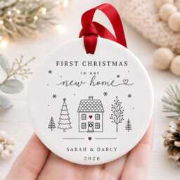 Personalised First Christmas in Our New Home Bauble, House Ornament, Couple Housewarming Gift, Keepsake 2026 - thumbnail 4