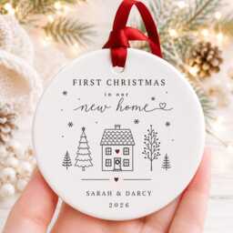 Personalised First Christmas in Our New Home Bauble, House Ornament, Couple Housewarming Gift, Keepsake 2026 - thumbnail 1