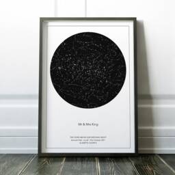 Bespoke Star Map Night Sky Print, Personalised, 1St Anniversary Gift, Wedding Engagement Personalised Gift - thumbnail 2