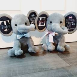 Personalised Baby Gift Elephant Teddy Plush With Birth Stats - thumbnail 3