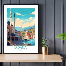 Adana - Abstract Art Coast Sea Summer Wall Print Gift Idea Bespoke Poster A5 A4 A3 Framed Or Unframed - thumbnail 3