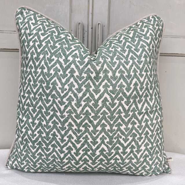 Cushions Made in Fermoie Rabanna Luxury Designer Decorative Green Cotton Cushion Pillow Throw Cover - image 1
