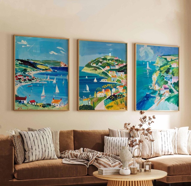 Set Of 3 Isle Wight Posters, England Travel Prints, Wall Art Set, Coastal Landscape Seaside Decor Prints - image 1
