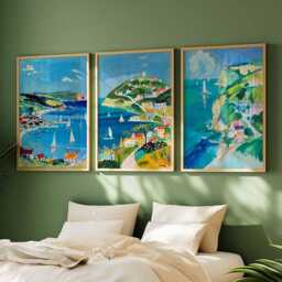 Set Of 3 Isle Wight Posters, England Travel Prints, Wall Art Set, Coastal Landscape Seaside Decor Prints - thumbnail 3