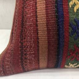 Vintage Kilim Pillow Cover, Handwoven Turkish Sofa Cushion - 16x16 - thumbnail 3