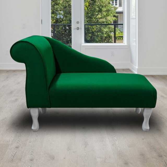 Matte Green Velvet Chaise Longue - Notting Hill Accent Chair Made To Order in Britain - image 1