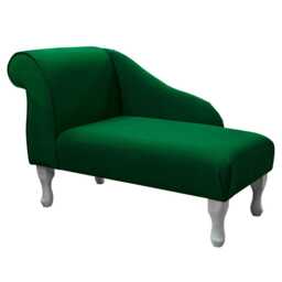 Matte Green Velvet Chaise Longue - Notting Hill Accent Chair Made To Order in Britain - thumbnail 2