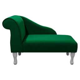 Matte Green Velvet Chaise Longue - Notting Hill Accent Chair Made To Order in Britain - thumbnail 3