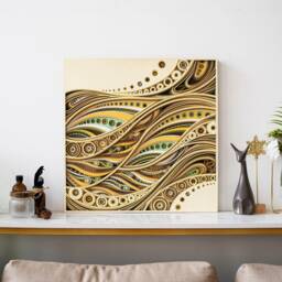 Ribbon 3D Wood Wall Art, Abstract Layered Wooden Sculpture, Modern Laser Cut Decor For Living Room - thumbnail 2