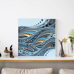 Ribbon 3D Wood Wall Art, Abstract Layered Wooden Sculpture, Modern Laser Cut Decor For Living Room - thumbnail 3