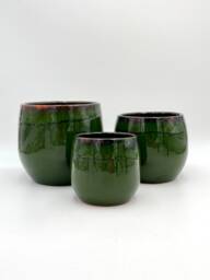 Handmade Green Glazed Ceramic Plant Pot - D23/D30cm - Slight Imperfections - thumbnail 1
