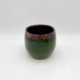 Handmade Green Glazed Ceramic Plant Pot - D23/D30cm - Slight Imperfections - thumbnail 3