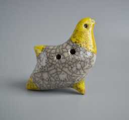 Bird - Whistle, Ceramic Bird, Raku Ceramics, Ocarina, Folk, Musical Instrument, Original Gift, Sculpture, Figurine, Decor