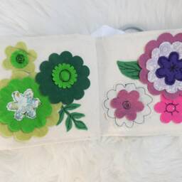 Personalized Fabric Flower Quiet Book - Of Flowers Handmade For You Amazing Gift Baby Shower Australian Books Colours - thumbnail 4