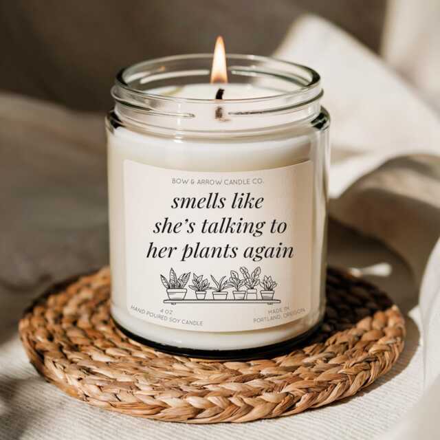 Smells Like Plant Lover Soy Candle - Funny For Houseplant Decor Greenery Aesthetic Gift Her Mom - image 1