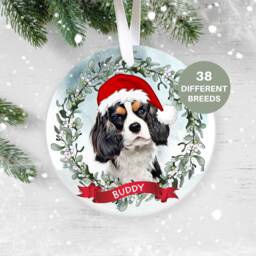 Cavalier King Charles Spaniel, Personalised Christmas Ornament, Tree Custom Dog Pet Lover Personalized Bauble - thumbnail 1