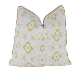 Veere Grenney For Schumacher - Tabitha Straw Versatile Exotic Ikat Designer Cushion Cover Handmade Throw Pillow Luxury Home Decor - thumbnail 1