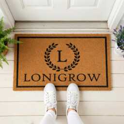 Personalized Last Name Welcome Mat, Coir Doormat For Housewarming, Custom Family Gift - thumbnail 4