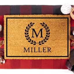 Personalized Last Name Welcome Mat, Coir Doormat For Housewarming, Custom Family Gift - thumbnail 2