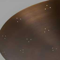 Mid Century Brass Flush Mount Ceiling Light Fixture Chandelier - Mid-Century Modern, Antique Patina Shade - thumbnail 3