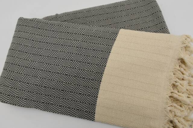 "Turkish Blanket, Cotton Throw, Turkish Towel, 79""x91" - image 1