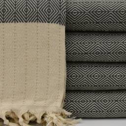 "Turkish Blanket, Cotton Throw, Turkish Towel, 79""x91" - thumbnail 3