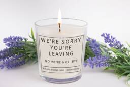 Work Leaving Candle Gift, Colleague We're Sorry You're Candle, Present, Joke Funny Rude - thumbnail 1