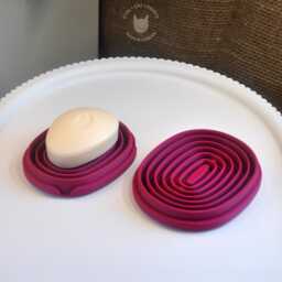 Soap & Sponge Dish With Drip Tray Drainage Holes - Plum