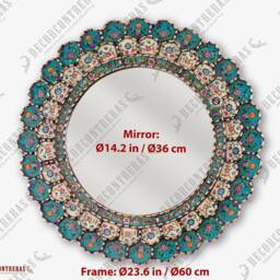 "Peruvian Wall Accent Mirror ""Turquoise Blossom" - thumbnail 4