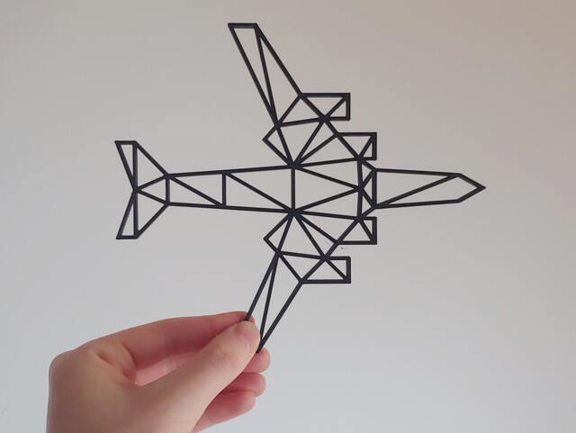 Geometric Airplane - Wall Art Hanging Decoration Home Decor Black Printinghive - image 1