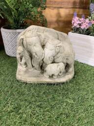 stone Garden Thai Elephant Family Ganesh Indian Cute Ornament - thumbnail 1