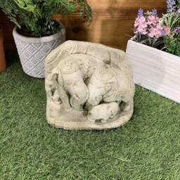 stone Garden Thai Elephant Family Ganesh Indian Cute Ornament - thumbnail 2