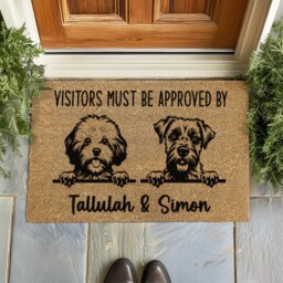 Custom Name Anniversary Mat - Bertie's House Sign Elegant Scripted Dog Welcome Rug - thumbnail 4