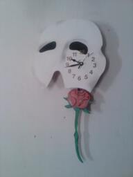 Phantom Of The Opera Pendulum Clock With Swinging Rose