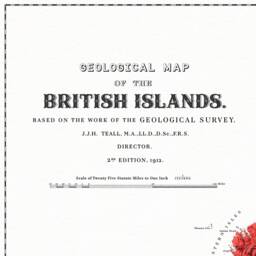 British Islands Geology Elevation Map - 2D Relief Print With 3D Illusion Professionally Restored Poster Of United Kingdom & Ireland - thumbnail 3