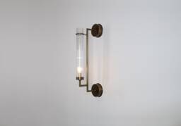 Blackened Brass Wall Sconce, Bathroom Light, Mid Century Modern, Prism Vanity Fixture