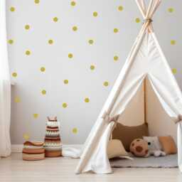 Gold Polka Dot Wall Decals - 40 Two-Inch Circles - thumbnail 2