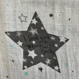 I Love You To The Moon & Back Muslin Swaddle Blanket, 47 X Swaddle, To The Back, Baby Shower Gift - thumbnail 2