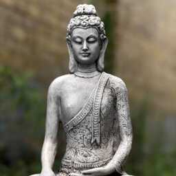 Japanese Buddha Sculpture Stone Home & Garden Decoration Outdoor Sitting Figurine Zen Ornament Cement Yard Art Traditional Decor - thumbnail 2