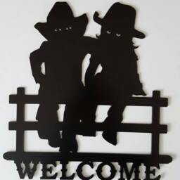 Metal Wall Art. Cowboy. Cowgirl. Welcome Sign. Cowboy Home Decor. Black Cowgirl - thumbnail 2