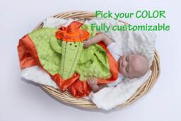 Minky Cactus Baby Lovey Blanket With Sombrero - Personalized Security