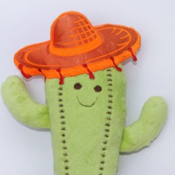 Minky Cactus Baby Lovey Blanket With Sombrero - Personalized Security - thumbnail 2