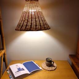 Suspension Lamp in Natural Wicker. Suitable For Living Room, Bedroom, Kitchen, Study, Bedroom. Styles Boho, Modern - thumbnail 4