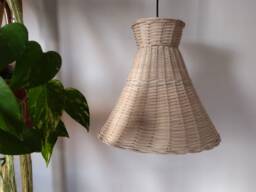 Suspension Lamp in Natural Wicker. Suitable For Living Room, Bedroom, Kitchen, Study, Bedroom. Styles Boho, Modern