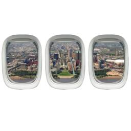 Vwaq St. Louis Arch Skyline - Airplane Window View Wall Decals - Ppw46 - thumbnail 2